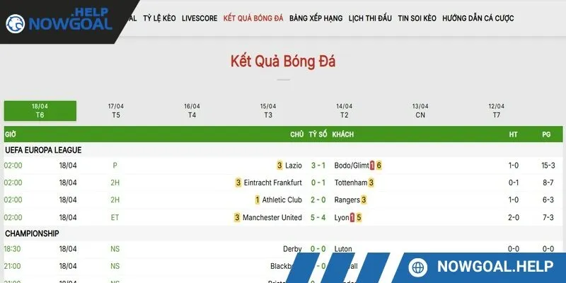 Xem kết quả bóng đá Nowgoal của nhiều giải đấu